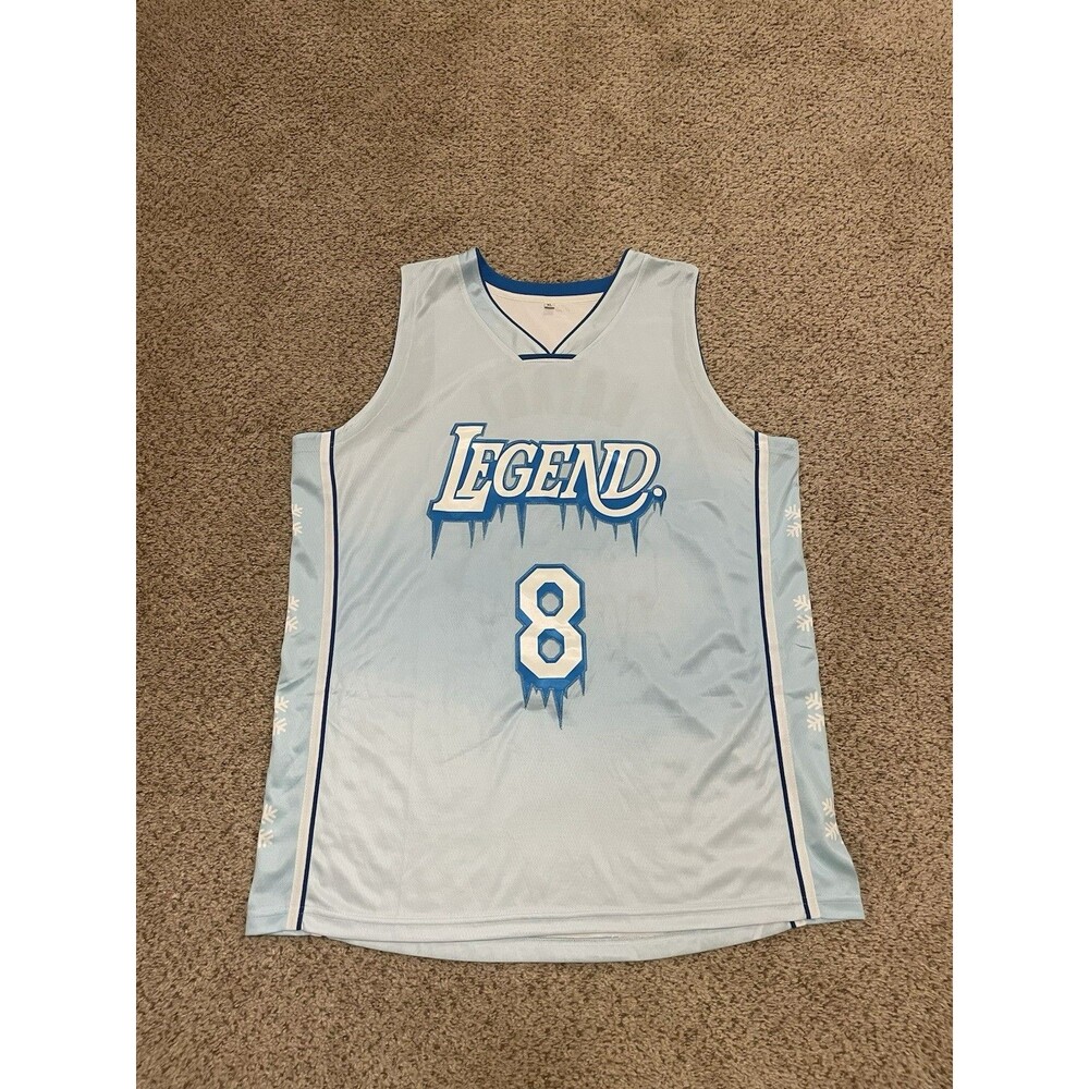 Kobe Bryant Legend 8 24 Light Blue Basketball Jersey, Size XL NBA